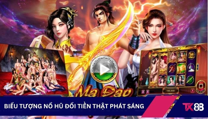 Biểu tượng nổ hũ đổi tiền thật phát sáng