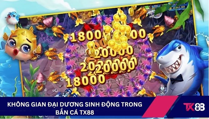 Không gian đại dương sinh động trong bắn cá TX88